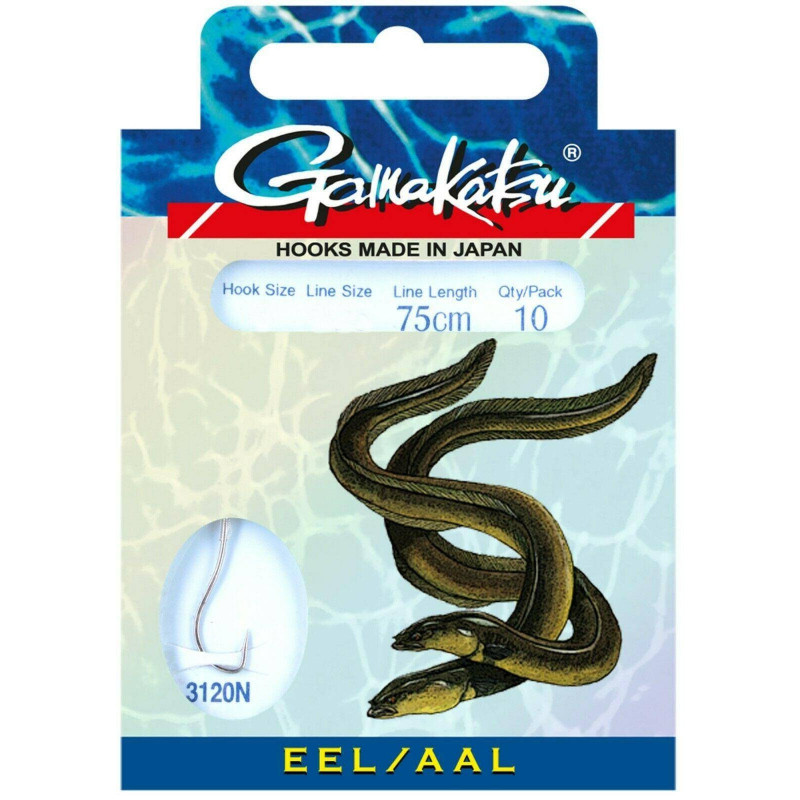 Gamakatsu Aal Vorfächer Vorfach 3120R Haken Aalhaken gebunden Hook zur  Auswahl