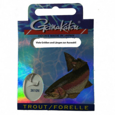 Gamakatsu Forellen Vorfächer Vorfach 3610N Forellenhaken Angelhaken gebunden