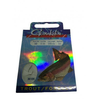 Gamakatsu Forellen Vorfächer Vorfach 3610N Forellenhaken Angelhaken gebunden