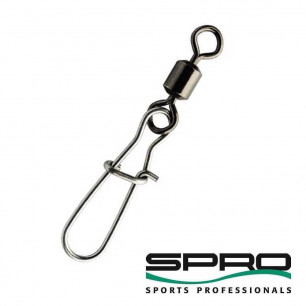 Spro Black Rolling Swivel + Fastlock Snap 4553 Wirbel Karabiner zur Auswahl