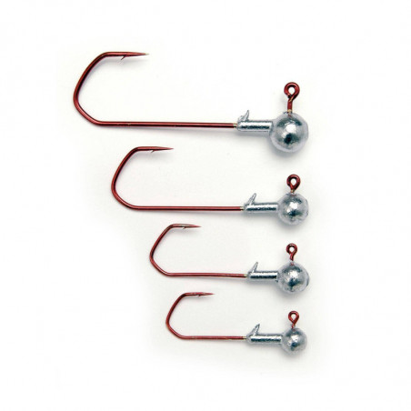 3 Stück VMC Red Rundkopf Jigkopf Jigköpfe Jighaken Haken Jig Greifer Auswahl