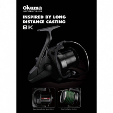 Okuma 8K Weitwurfrolle Karpfen Wallerrolle 5+1 Kugellager Angelrolle 8000 Rolle