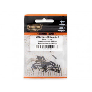 Camo Lures Quetschhülsen 50 Stk. Gr. 1 2 3 Klemmhülsen Black Neu Tackle Crimp