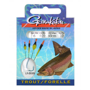 Gamakatsu LS-2030 Trout Forelle Float Posen Vorfächer 60cm Gr 4-12 Vorfach