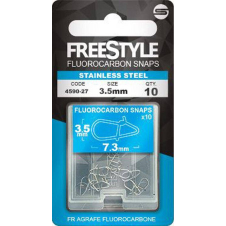 Spro Freestyle Stainless Fluorocarbon Snap Micro 3mm 3,5mm 4mm 4,5mm Spoon