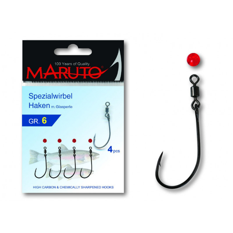 Paladin Maruto Spezialwirbel Haken Glasperlen Gr. 1 - 2 - 4 - 6 4 Stück Forelle Paladin Maruto Spezialwirbel Haken Glasperlen Gr. 1 - 2 - 4 - 6 4 Stück Forelle