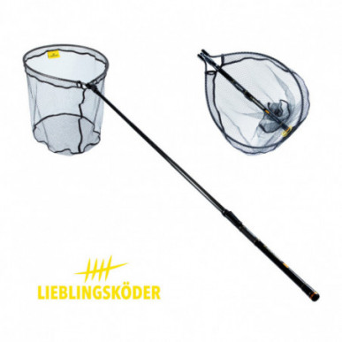 Lieblingsköder Ultraboost Barsch Kescher 50x40cm Carbon teleskopierbar gummiert