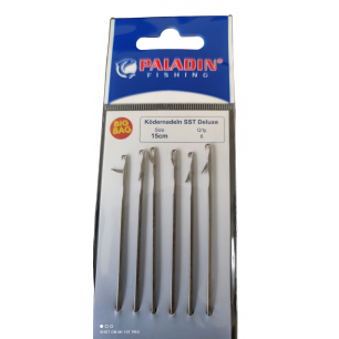 Paladin Ködernadeln SST Deluxe 15 cm 6 Stück Wurmnadel Mit Klappöse Boilienadel