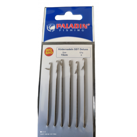 Paladin Ködernadeln SST Deluxe 15 cm 6 Stück Wurmnadel Mit Klappöse Boilienadel