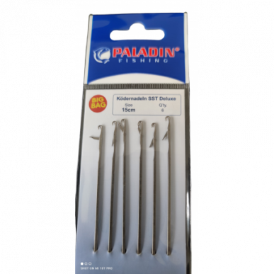 Paladin Ködernadeln SST Deluxe 15 cm 6 Stück Wurmnadel Mit Klappöse Boilienadel