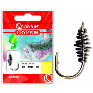 Quantum Crypton Paste Spirale Forellenhaken Angelhaken mit Vorfach Forelle Teig