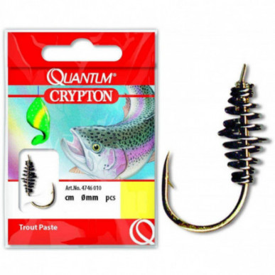 Quantum Crypton Paste Spirale Forellenhaken Angelhaken mit Vorfach Forelle Teig