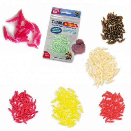 40 Stück Bienenmaden Kunstmaden Wachsmottenlarven Forellen Maden Köder Forelle