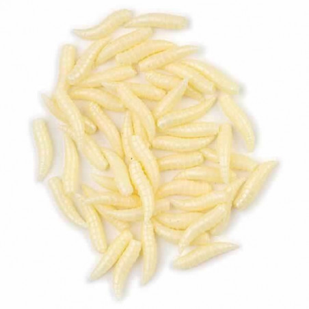 40 Stück Bienenmaden Kunstmaden Wachsmottenlarven Forellen Maden Köder Forelle