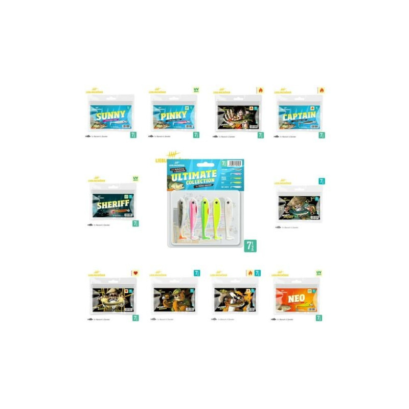 Lieblingsköder 7,5cm 5 Stück Sunny Sheriff Firetiger Barsch Forelle alle Farben