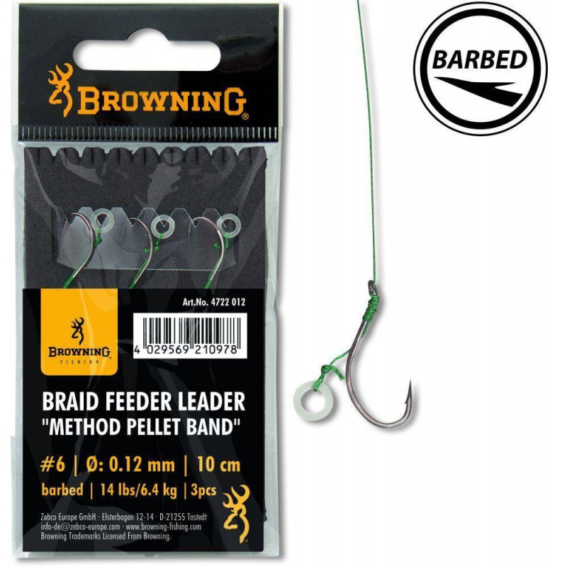 Browning Feeder Leader Method Push Stop Pellet Band Needle Spear Vorfach Karpfen