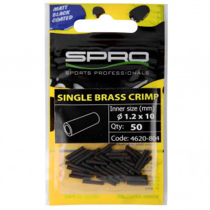 Spro Matt Black Single Brass Crimp  50 Stk. Klemmhülsen Quetschhülsen Angelhülse