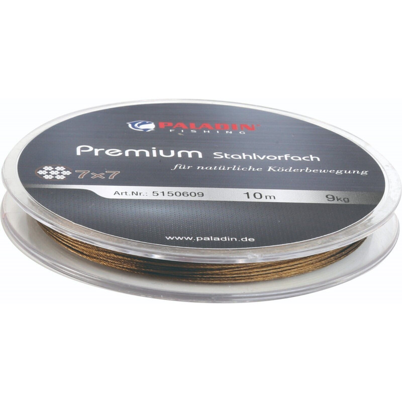 PALADIN Preminum 7x7 Stahlvorfach - 10m Spule - Raubfisch / Hecht Stahl Vorfach PALADIN Preminum 7x7 Stahlvorfach - 10m Spule - Raubfisch / Hecht Stahl Vorfach