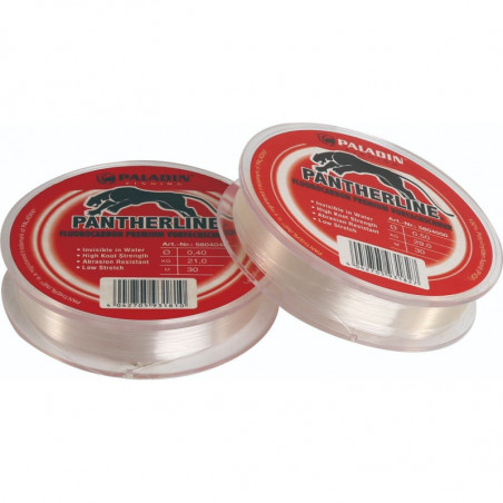 Paladin Pantherline Fluoro Carbon Fluo Vorfachschnur 30m Spule fast unsichtbar