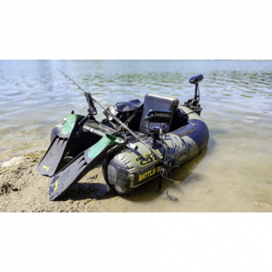 Black Cat Battle Boat Set Belly Boot Set inkl Motor 170cm x 113cm Außenbordmotor