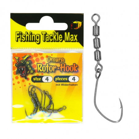 FTM Omura Haken Rotor Hook 4 Forellenhaken Spezial Angelhaken mit Wirbel Gr. 4+6