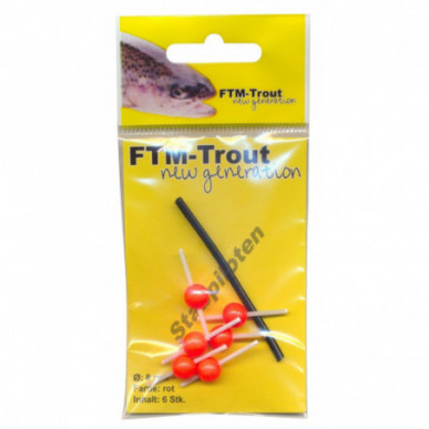 FTM 6 Stabpiloten Pilotkugeln 8 mm Pilotposen Forellen Posen Forelle Pose Rot