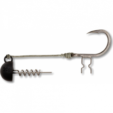 Black Cat Shad Claw Rig 10 20 30 50g Gummifisch System für Waller 6/0 100kg Wels