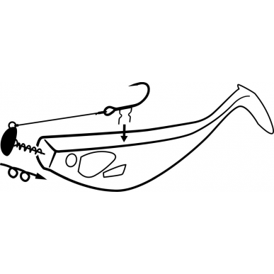 Black Cat Shad Claw Rig 10 20 30 50g Gummifisch System für Waller 6/0 100kg Wels