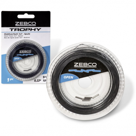 Zebco Trophy Stahlvorfach Einzelhaken Drilling fertiges Raubfischvorfach 1x7 7x7