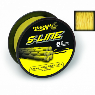 Black Cat S-Line 8fach geflochtene Wallerschnur Wels 250-450m Vorfach Schnur