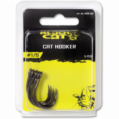 Black Cat Cat Hooker Haken Wallerhaken Welshaken Drilling DG 1/0 2/0 3/0 Coating