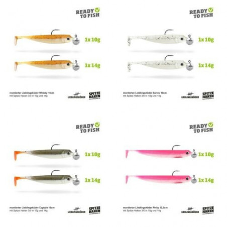 Lieblingsköder Actionpack 10cm 12,5cm fertig montiert Gummifisch Jighaken