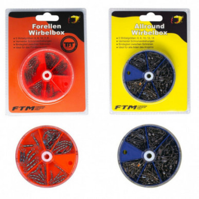 FTM Forellen Wirbelbox Allround 3 Fach Wirbel Wirbelset Sortiment Wirbel Angeln