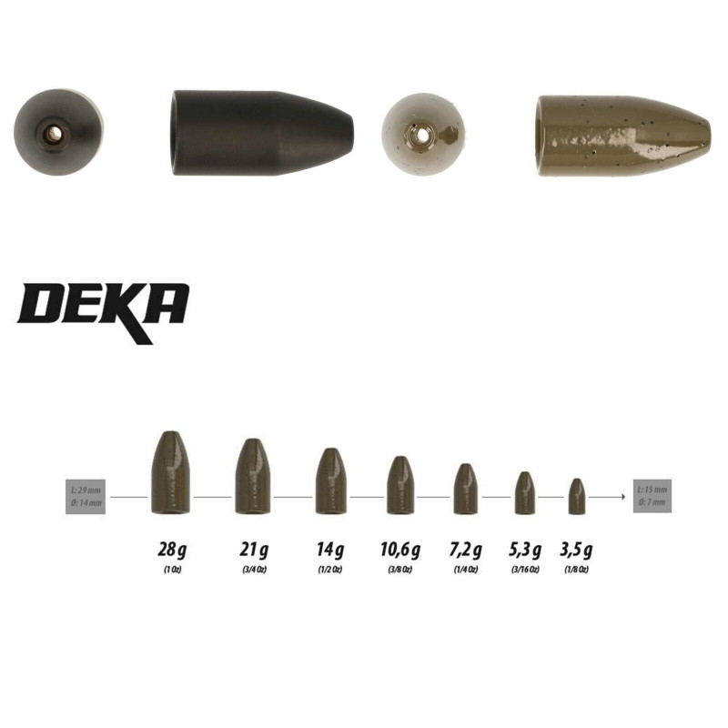 DEKA Eco Bullet Drop Shot Blei Frei Finess Carolina Texas Rig Black 3,5-28g DEKA Eco Bullet Drop Shot Blei Frei Finess Carolina Texas Rig Black 3,5-28g