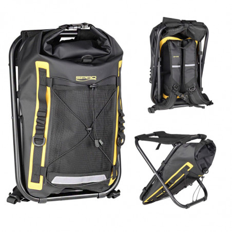 Spro Black Sitpack 40 Rucksack Stuhl Angelrucksack Hocker Wasserdicht Tacklebox