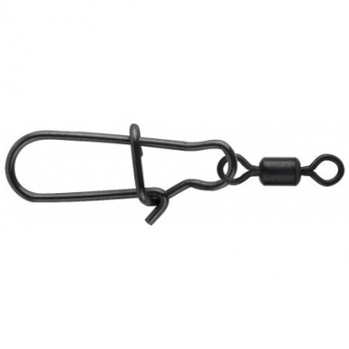 Spro Matte Black Snap Rolling Swivel |Karabiner Wirbel matt schwarz Einhänger