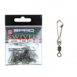 Spro Rolling Swivel + Hook Snap | Wirbel + Haken Karabiner 10 Stück Hooksnap