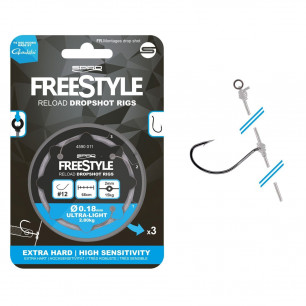 Spro Freestyle Reload Dropshot Rig 3 Stück DS Vorfach Montage Gamakatsu Fluoro