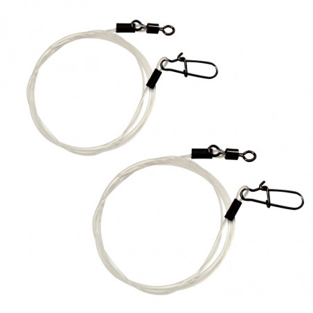 FTM Seika Pro Vorfach Fluorocarbon 60 cm Spinnvorfächer Wirbel + Karabiner Fluo