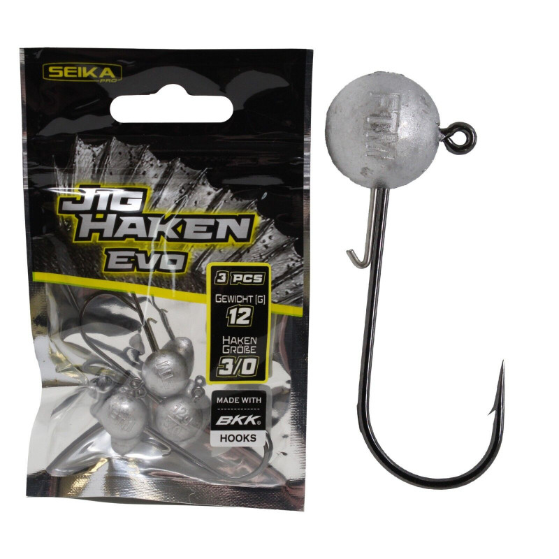 FTM Seika Pro Jighaken EVO Jigkopf BKK Haken Gummifisch 3-15g 1-3/0 Hooks Jig