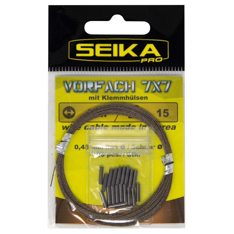 FTM Seika Pro 7 x 7 Vorfach mit 20 Klemmhülsen versch. Tragkraft Stahlvorfach