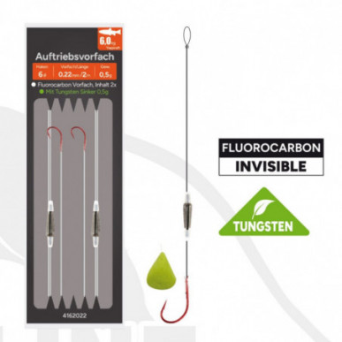 Paladin Auftriebsvorfach 0,5g 1g Fluorocarbon Tungsten Sinker Vorfach Teig Made