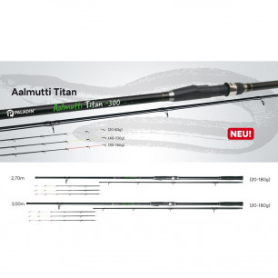 Paladin Aalmutti Titan Rute Aalangel 20-180g 2,70m 3m Carbon Aal Wechselspitzen