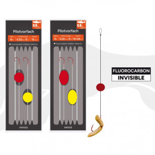 Paladin Pilotvorfach Rund  2m Gelb Rot Pilotkugel 6 8 10 Fluorocarbon Forelle