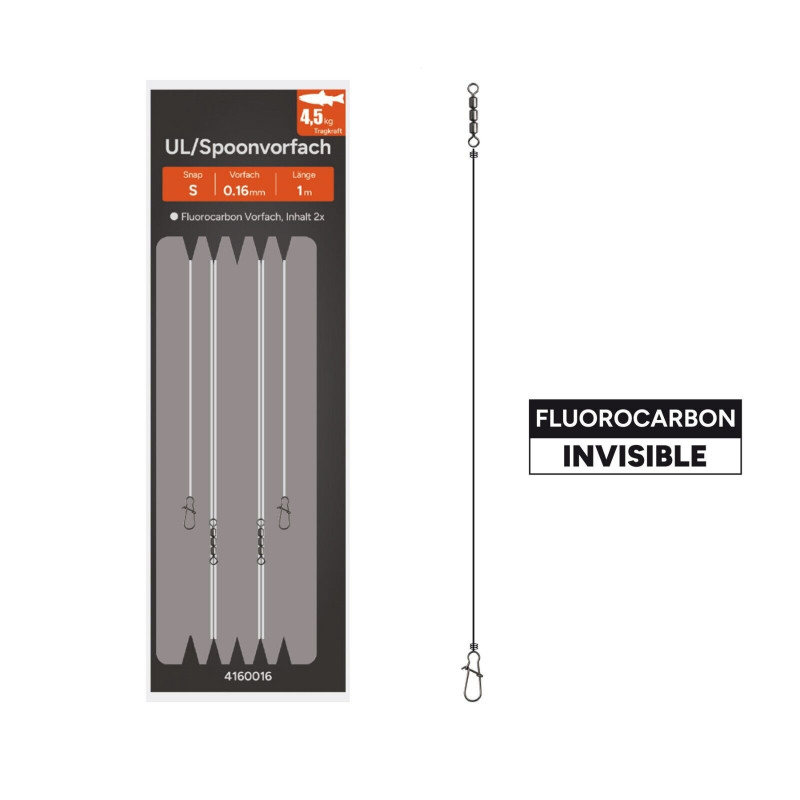 Paladin UL / Spoonvorfach mit Wirbel und Snap Forelle Fluorocarbon Vorfach Trout