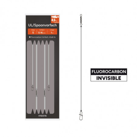 Paladin UL / Spoonvorfach mit Wirbel und Snap Forelle Fluorocarbon Vorfach Trout