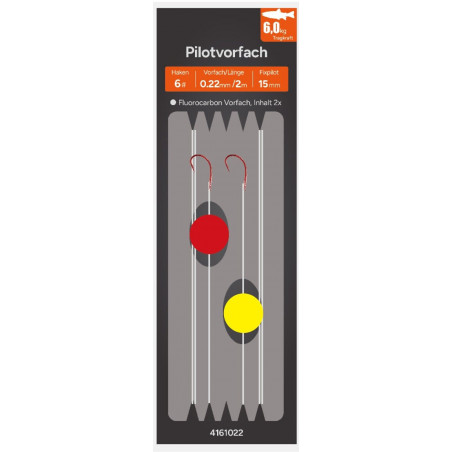 Paladin Pilotvorfach Rund  2m Gelb Rot Pilotkugel 6 8 10 Fluorocarbon Forelle