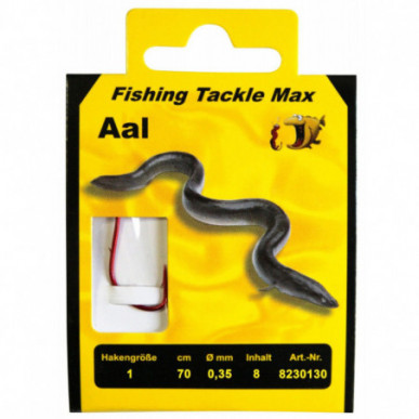 FTM Aal Haken Rot gebunden 70 cm alle Größen Grundangeln Aalhaken Wurmhaken
