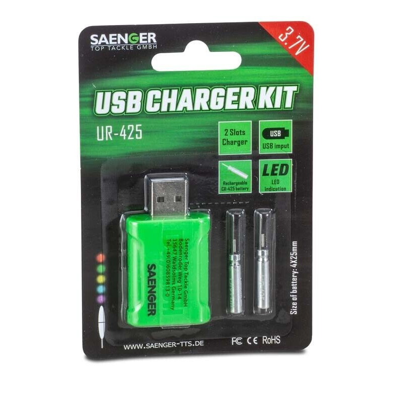 SAENGER USB Ladegerät inkl. 2 Wiederaufladbare Stabbatterien CR 425 3V LED sänge SAENGER USB Ladegerät inkl. 2 Wiederaufladbare Stabbatterien CR 425 3V LED sänge