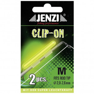 Jenzi 2x Knicklicht Clip-On Bissanzeiger Nachtangeln alle Größen 0,6-4,3mm Ruten